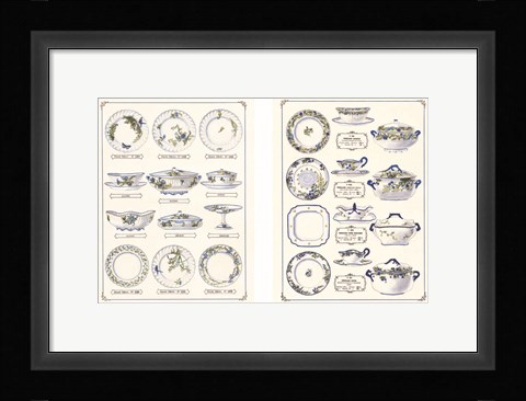 Framed Porcelain Designs Print