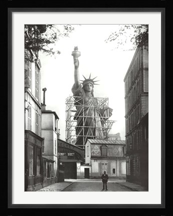 Framed Statue of Liberty in Paris, 1886 Print