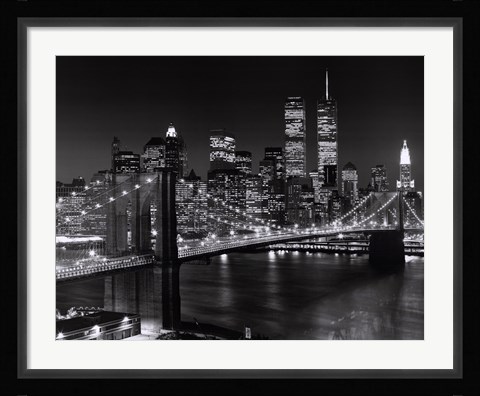 Framed New York, New York, Brooklyn Bridge Print