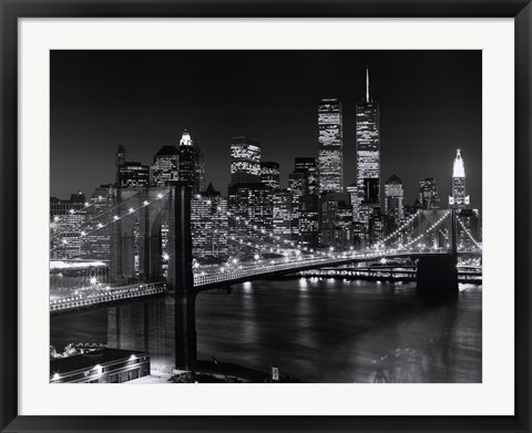 Framed New York, New York, Brooklyn Bridge Print