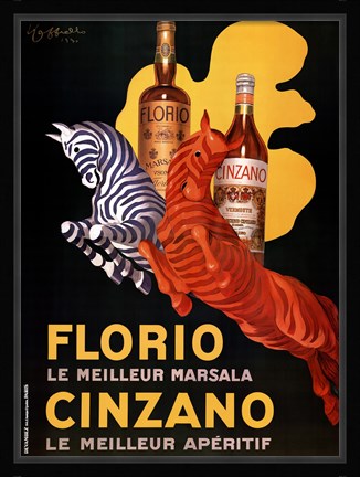 Framed Florio E Cinzano Print