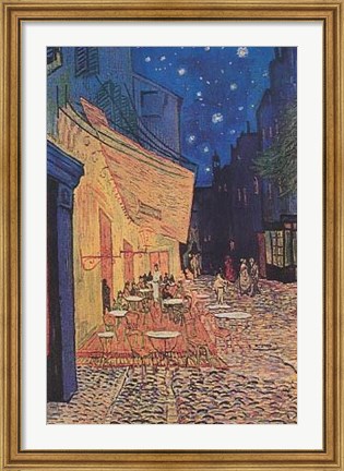 Framed Cafe Terrace on the Place du Forum, Arles, at Night, c.1888 Print