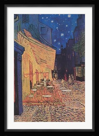 Framed Cafe Terrace on the Place du Forum, Arles, at Night, c.1888 Print