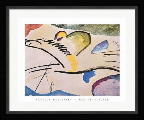 Framed Man On A Horse Print