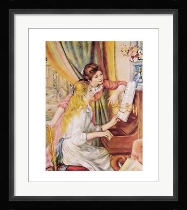 Framed Two Young Girls at the Piano Print