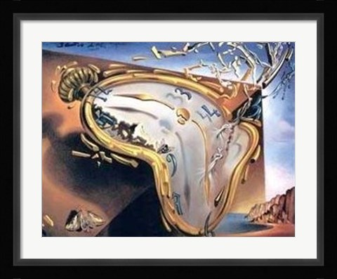 Framed Melting Clock At Moment Of First Explosi Print