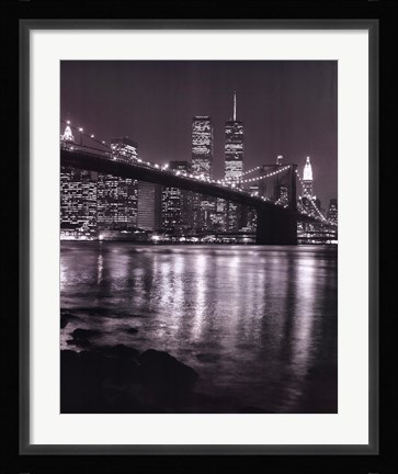 Framed Night View Brook Brdgman Skyline Print