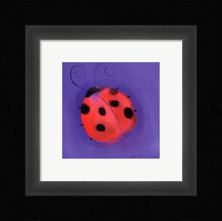 Framed Ladybug On Blue Print