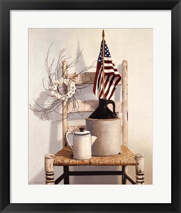 Framed Chair With Jug And Flag Print