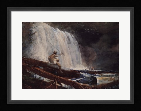 Framed Waterfall In The Adirondacks Print