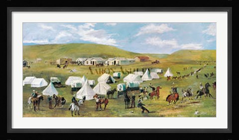 Framed Cowboy Camp During The Roundup Print