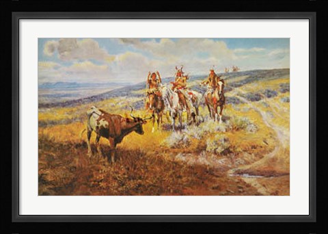 Framed White Man's Buffalo Print
