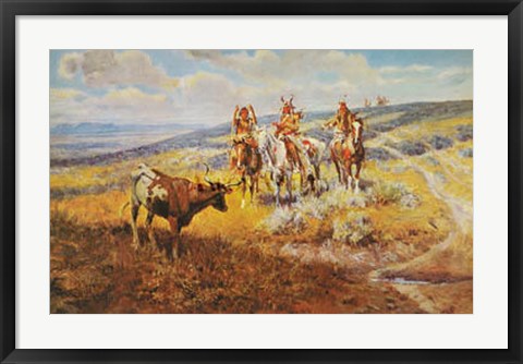 Framed White Man's Buffalo Print