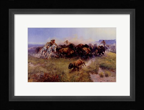 Framed Buffalo Hunt Print