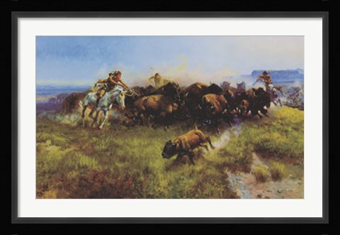 Framed Buffalo Hunt Print