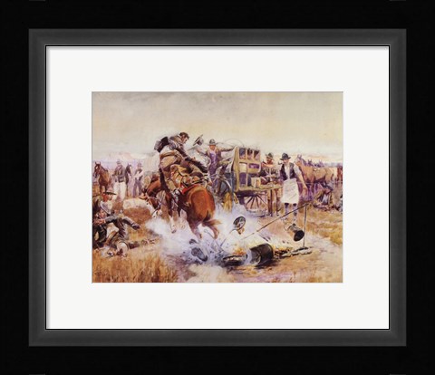 Framed Bronc To Breakfast Print