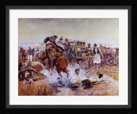 Framed Bronc To Breakfast Print