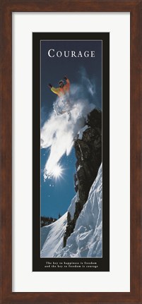 Framed Courage-Snowboard Print