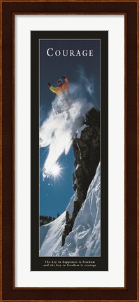 Framed Courage-Snowboard Print