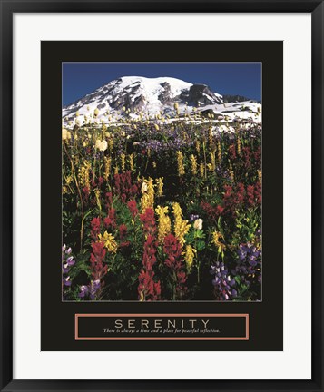 Framed Serenity - Mt. Rainier Print