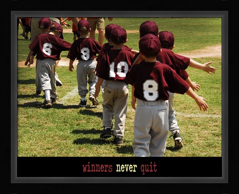 Framed Winners Never Quit Print