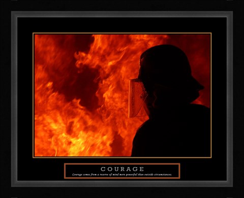 Framed Courage - Fireman Print