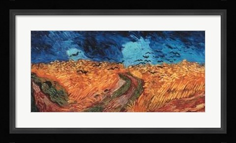 Framed Wheatfield With Crows, 1890 Print