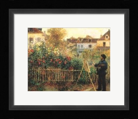 Framed Monet Painting in his Garden at Argenteuil, c.1873 Print