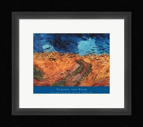 Framed Wheatfield With Crows, 1890 Print