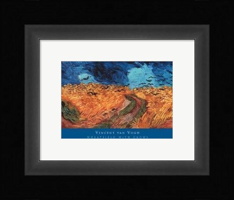 Framed Wheatfield With Crows, 1890 Print