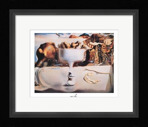 Framed Appariton Of Face And Fruit Dish On A Be Print