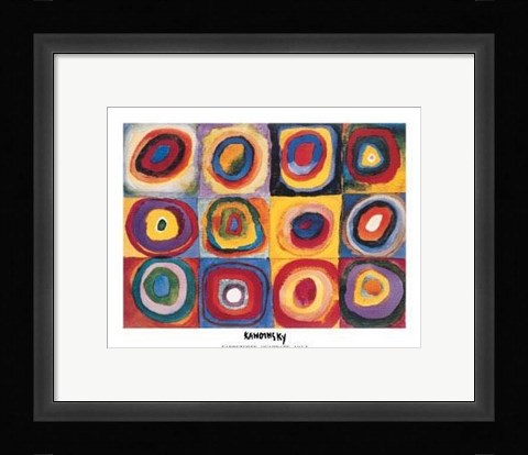 Framed Farbstudie Quadrate, 1913 Print