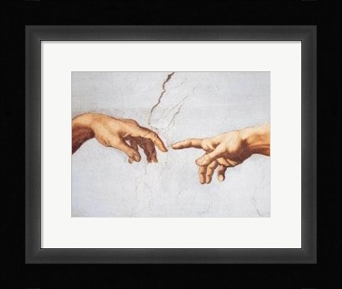 Framed Creation Of Adam (Detail) Print