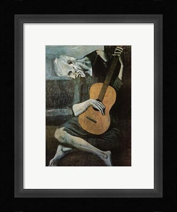 Framed Old Guitarist Print