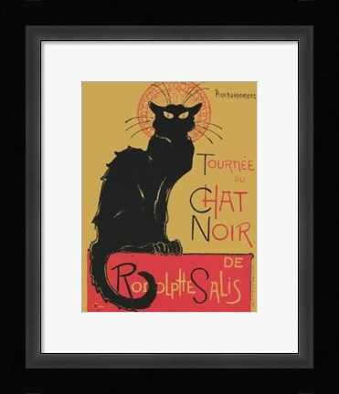 Framed Tournee Du Chat Noir (Yellow Background) Print