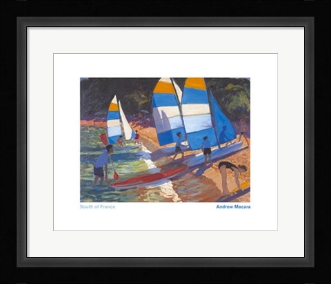 Framed Sailboats, South Of France Print