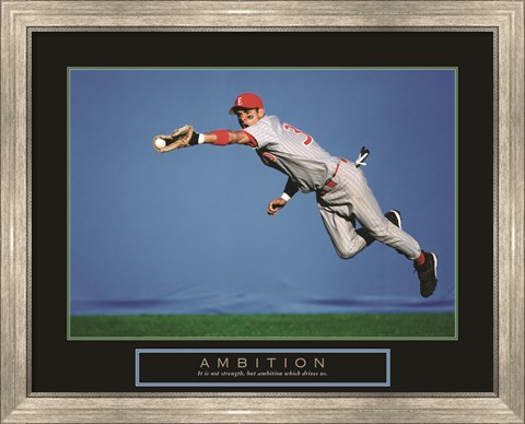 Framed Ambition - Baseball Player Print