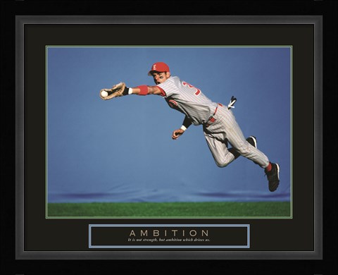 Framed Ambition - Baseball Player Print