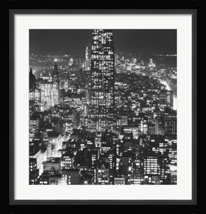 Framed Empire Of Lights, New York City Print