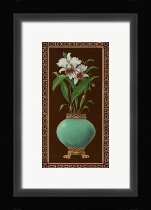 Framed Ginger Jar With Orchids II Print