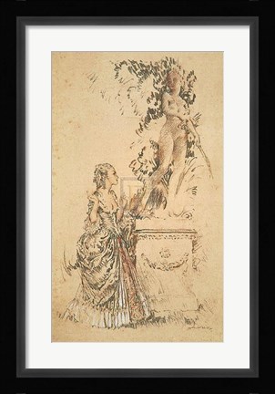 Framed Madame Du Barry and the Statue of Venus Print