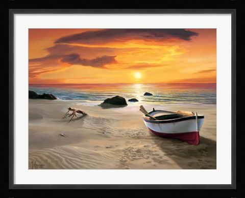 Framed Spiaggia Al Tramonto Print