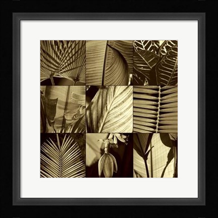 Framed Tropical Leaves I Print