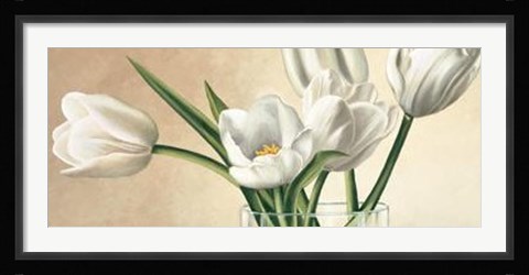 Framed Vaso Con Tulipani Bianchi Print
