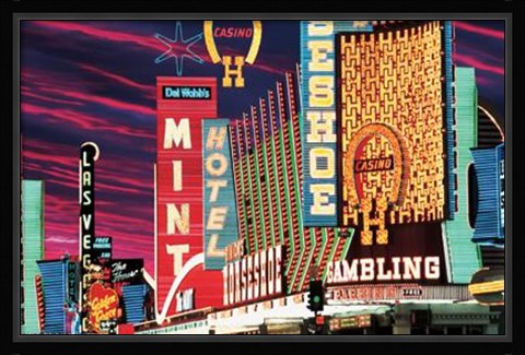 Framed Fremont Street, Las Vegas Nevada Print