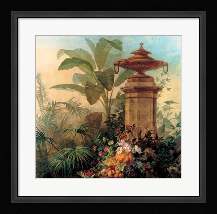 Framed Flowers And Tropical Plants Print