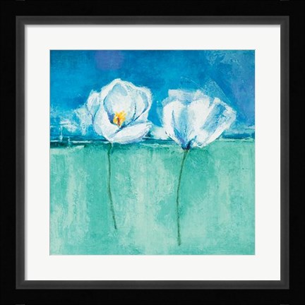 Framed Fleurs D'azur II Print