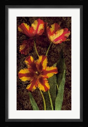 Framed Decorative Tulips I Print