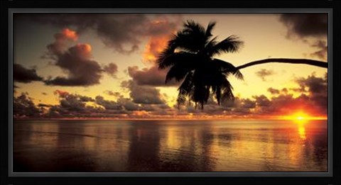 Framed Aitutaki Lagoon, Cook Islands Print