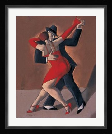 Framed Tango Rouge Et Noir Print